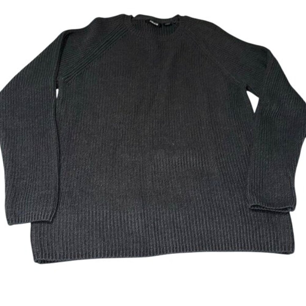 Claiborne Gray Ribbed Knit Sweater  60% Cotton 40% Acrylic  Size L